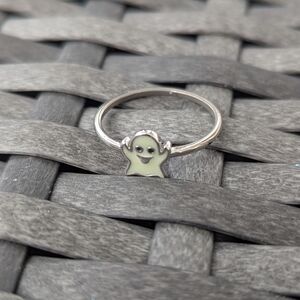 Pura Vida Silver Glow In The Dark Halloween Ghost Ring Size 7